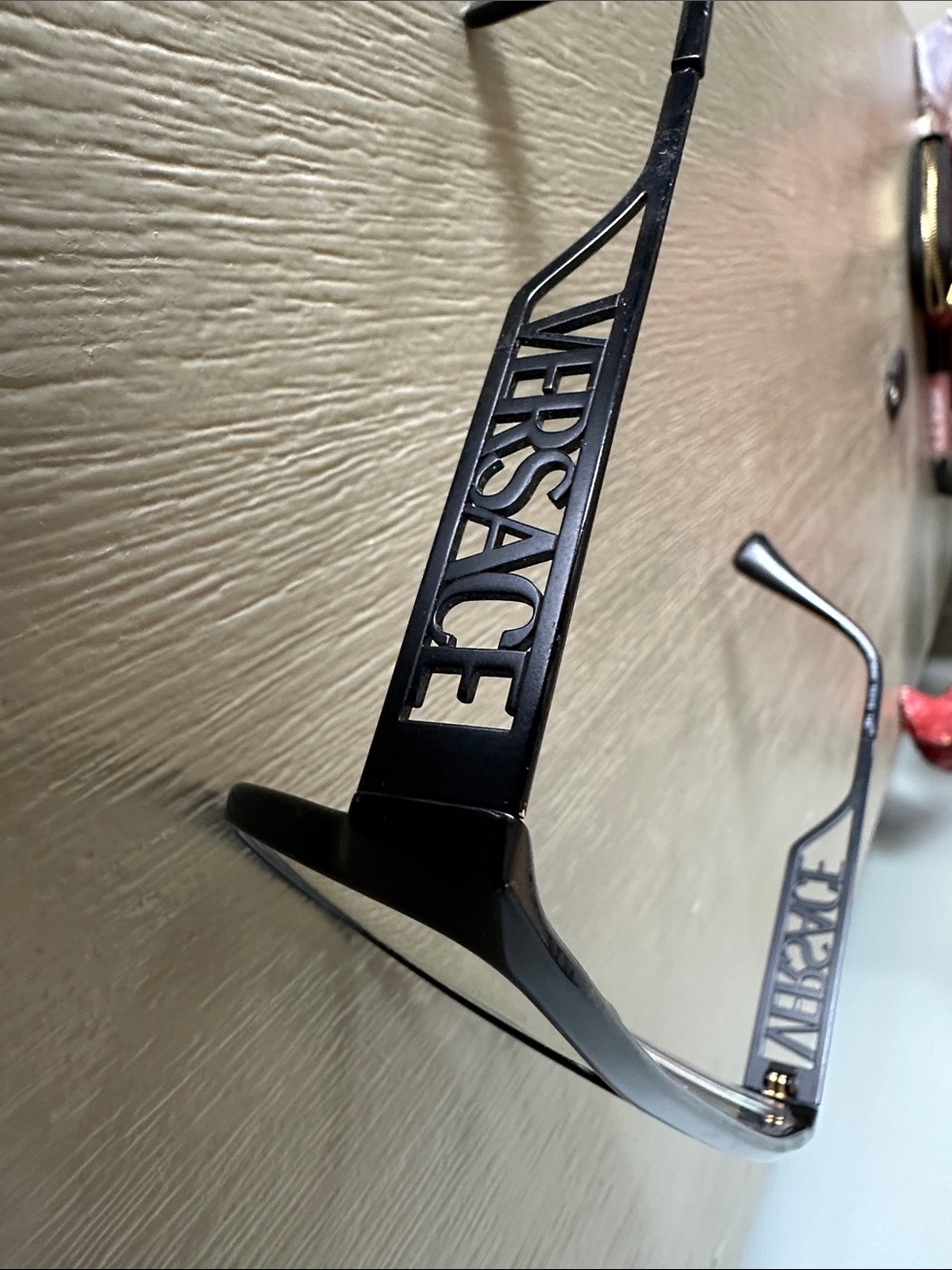 Versace Black Men's Sunglasses with Cutout Logo Temples